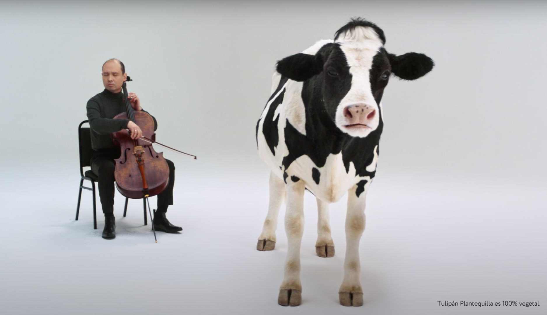 Fotograma de la campaña "Skip the cow" de Tulipán