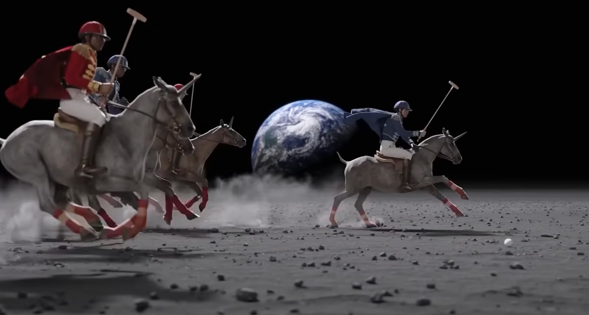 OpenAI lanza Sora 2 con una aplicación de social media y consolida las redes sociales sintéticas Jinetes montando en unicornios en la superficie de la luna