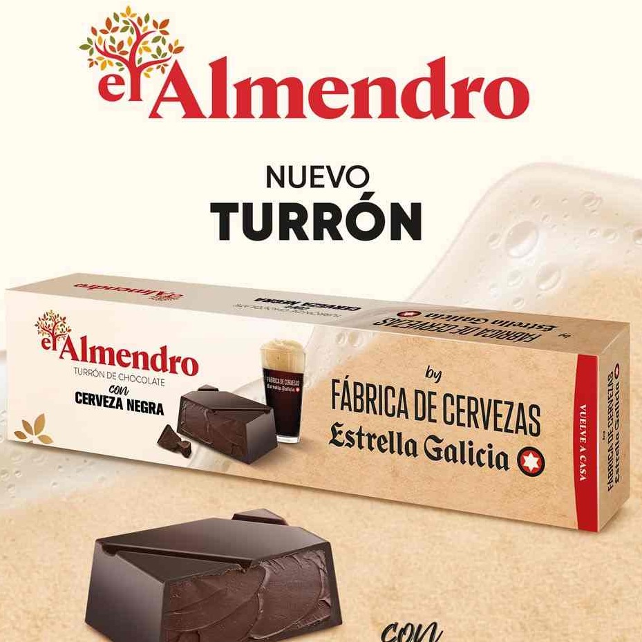 Turrones El Almendro con Estrella Galicia y Monopoly