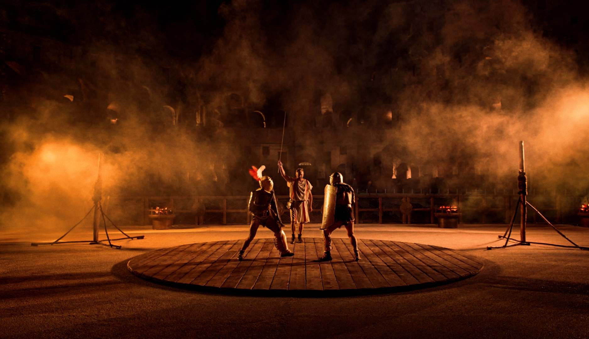 Gladiadores en el Coliseo de Roma