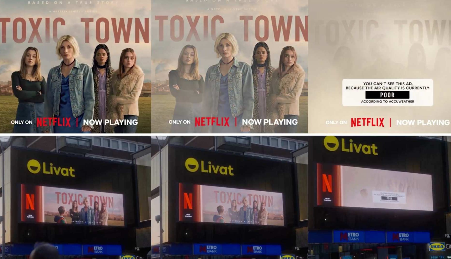 Carteles promocionales de la miniserie "Toxic Town"