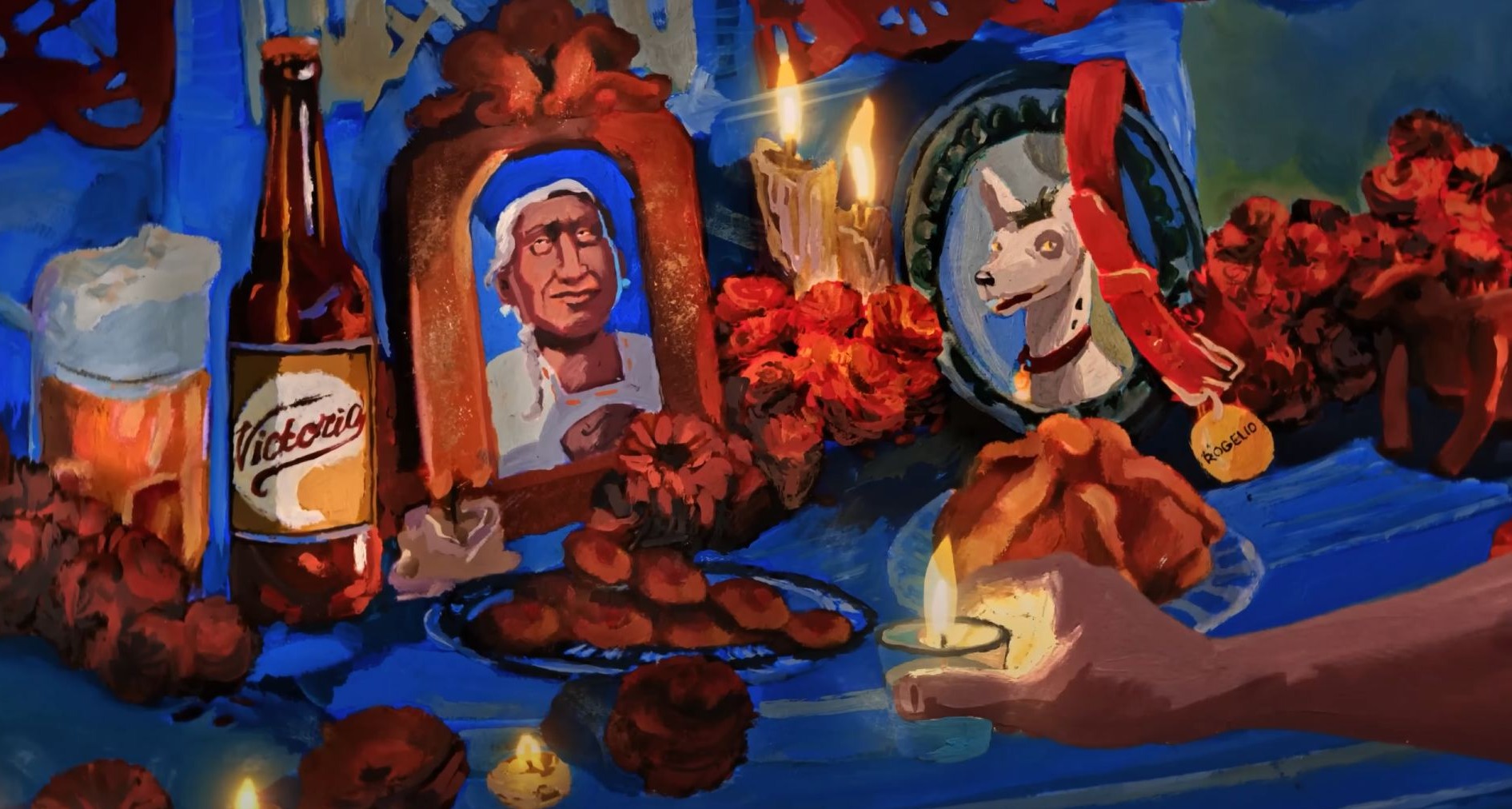 Cerveza Victoria mantiene viva la tradición mexicana con un corto animado pintado a mano Plano del cortometraje "A ti, ¿quién te espera?" de Cerveza Victoria