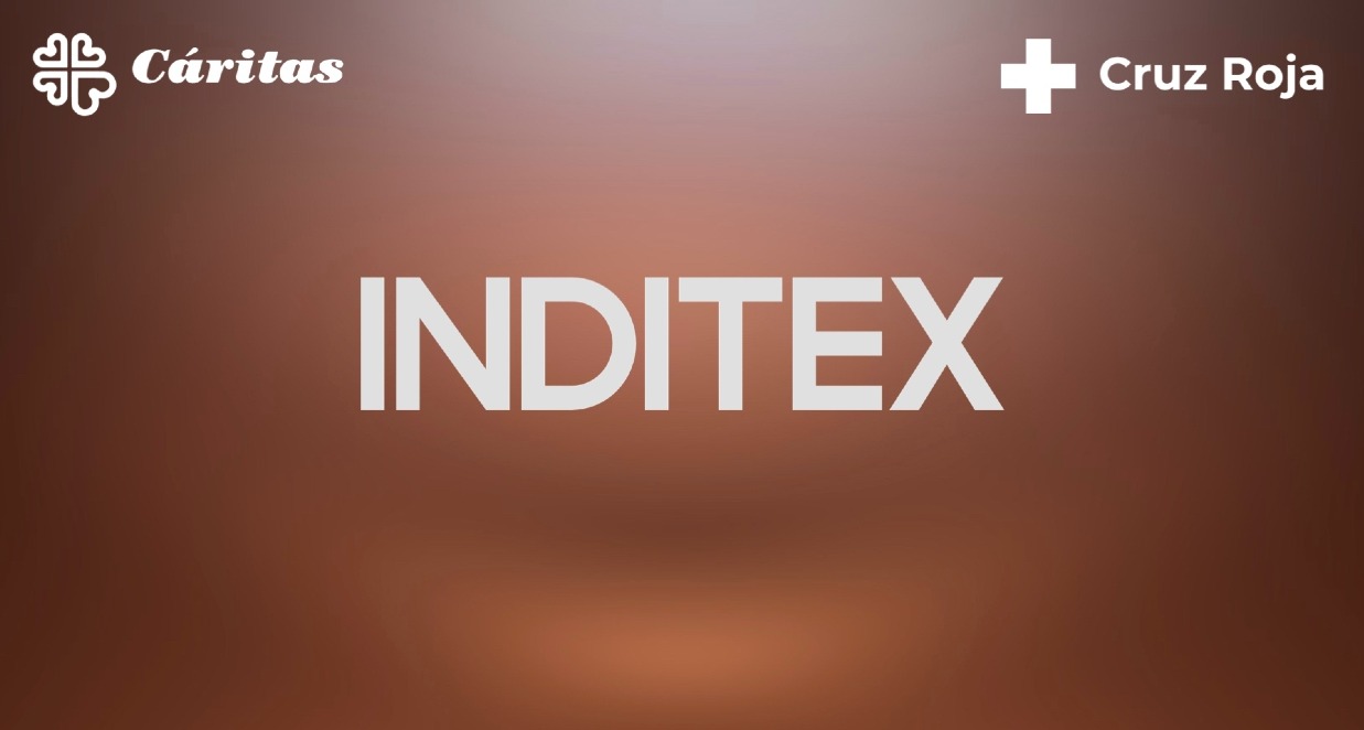 logotipos de inditex, caritas y cruz roja