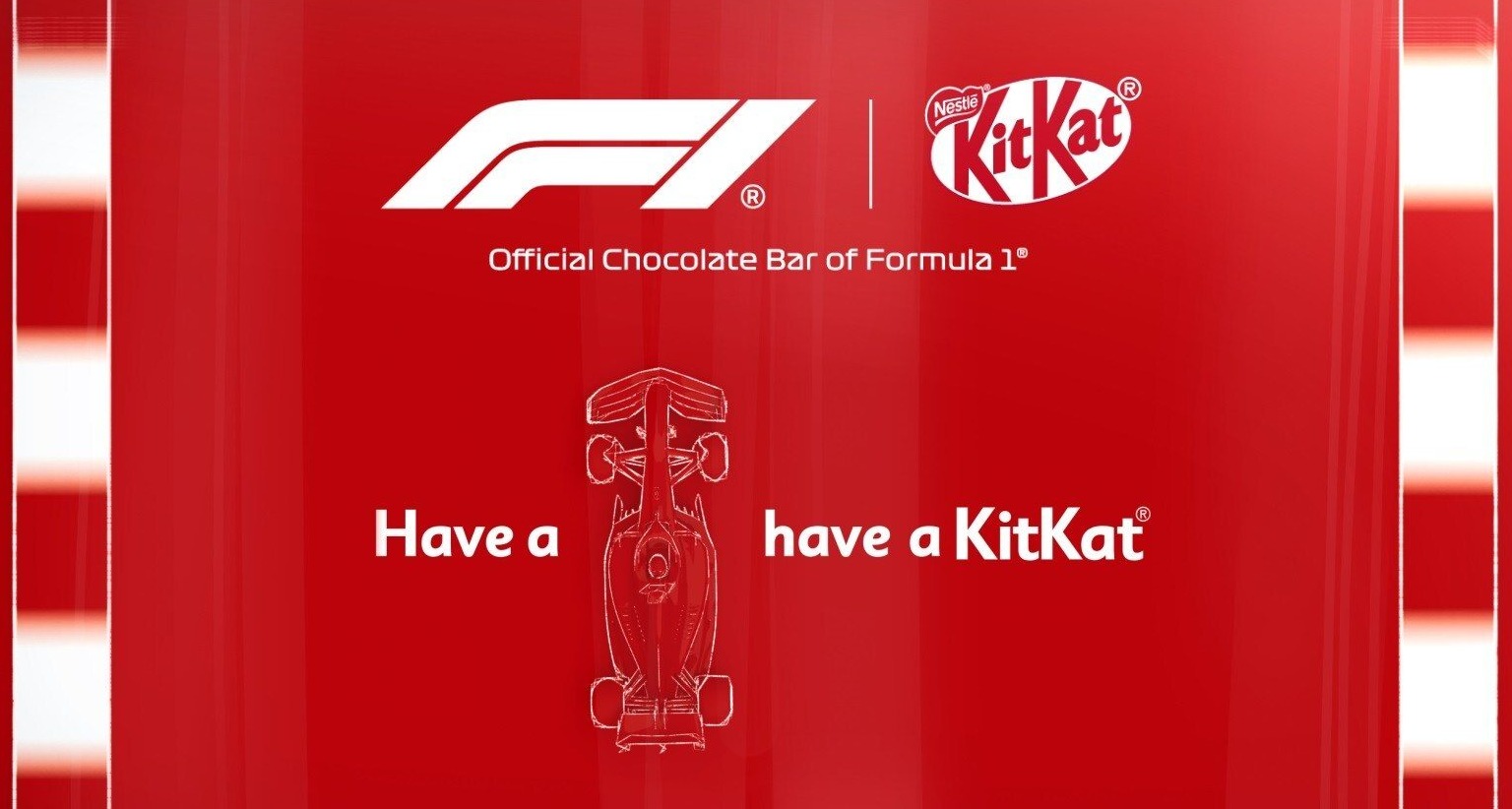 Imagen del anuncio de patrocinio de KitKat a Fórmula 1