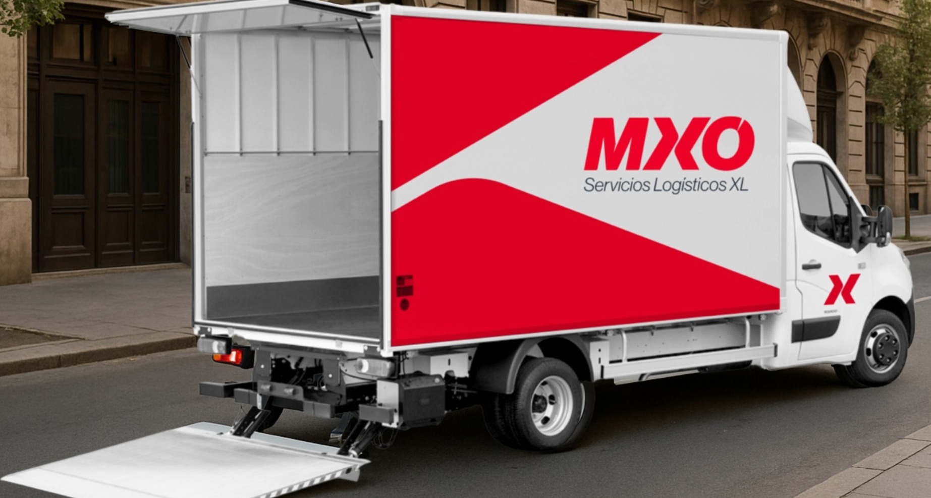 MXO: nace una nueva marca española para transformar la logística XL desde la última milla hasta el corazón del cliente una furgoneta con el logotipo rojo de MXO