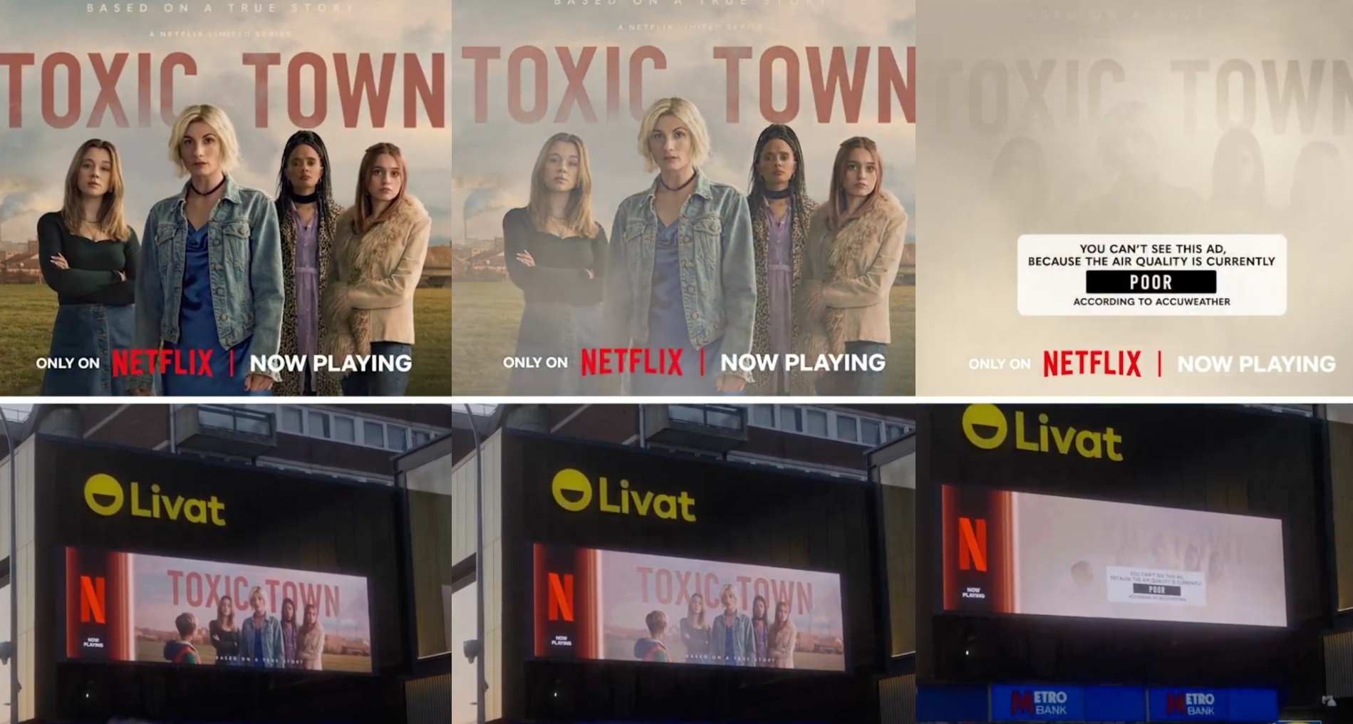 Carteles promocionales de la miniserie "Toxic Town"