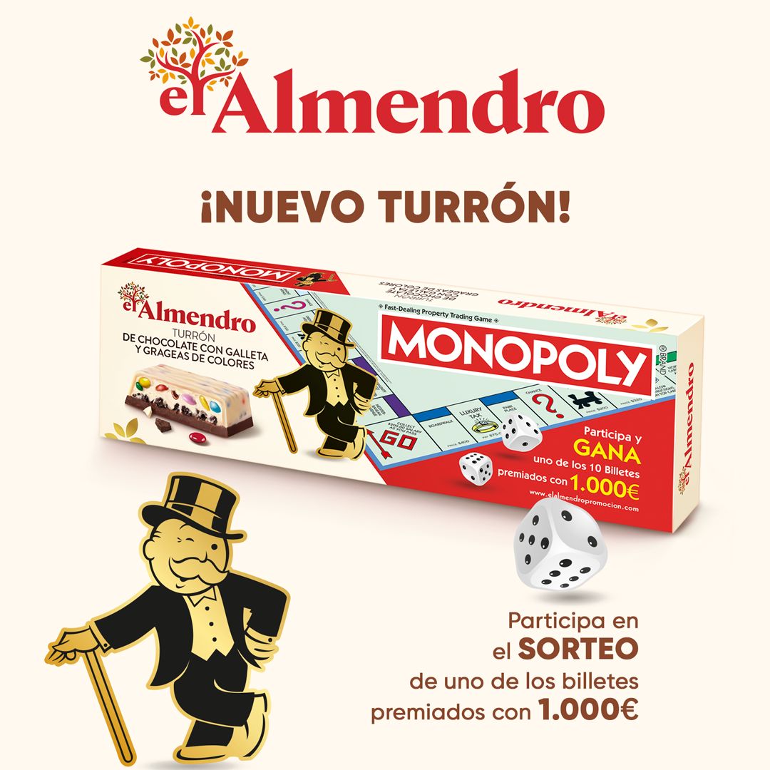 Turrón El Almendro con Monopoly